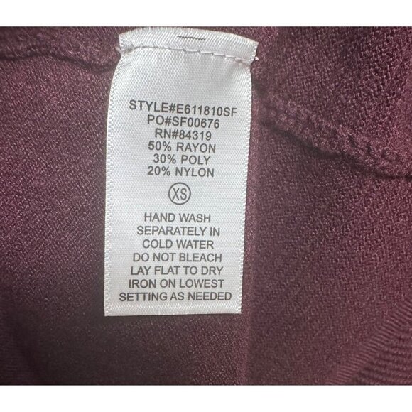 Evolution Womens XS Plum Cardigan Sweater With Buttoned 3/4 Sleeves & Open Front - Picture 6 of 6